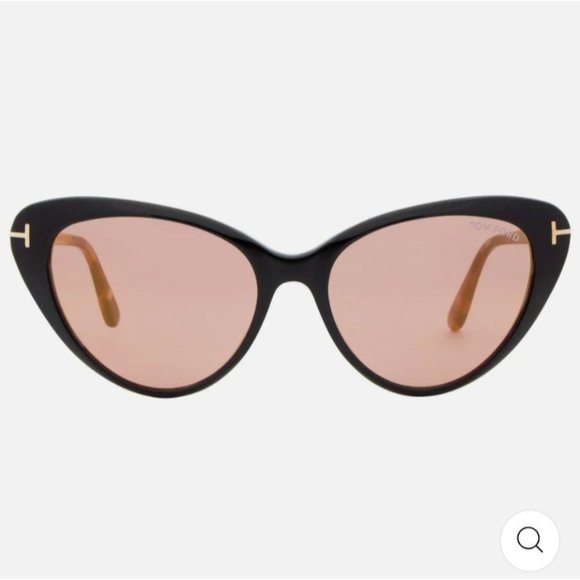 Tom Ford Harlow Cateye Sunglasses Black 56mm TF869 05Z NEW - Picture 2 of 5
